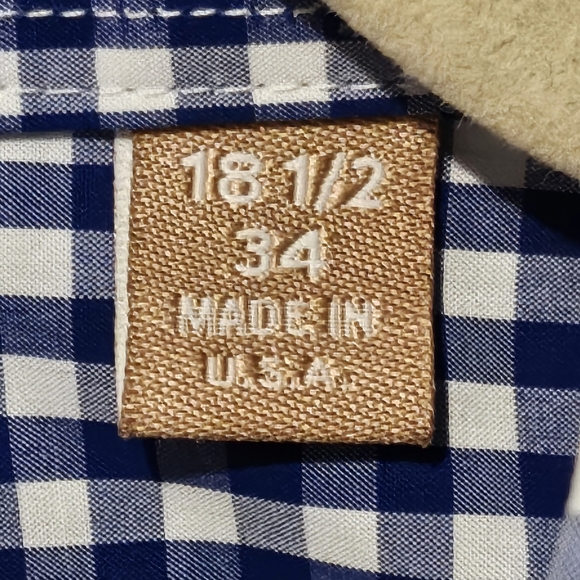 NWOT Gitman Brothers Gingham Plaid Button Down Shirt - Size 18.5" x 34" XXL - Picture 4 of 7